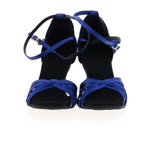 Royal Blue Satin Latin Dance Shoes